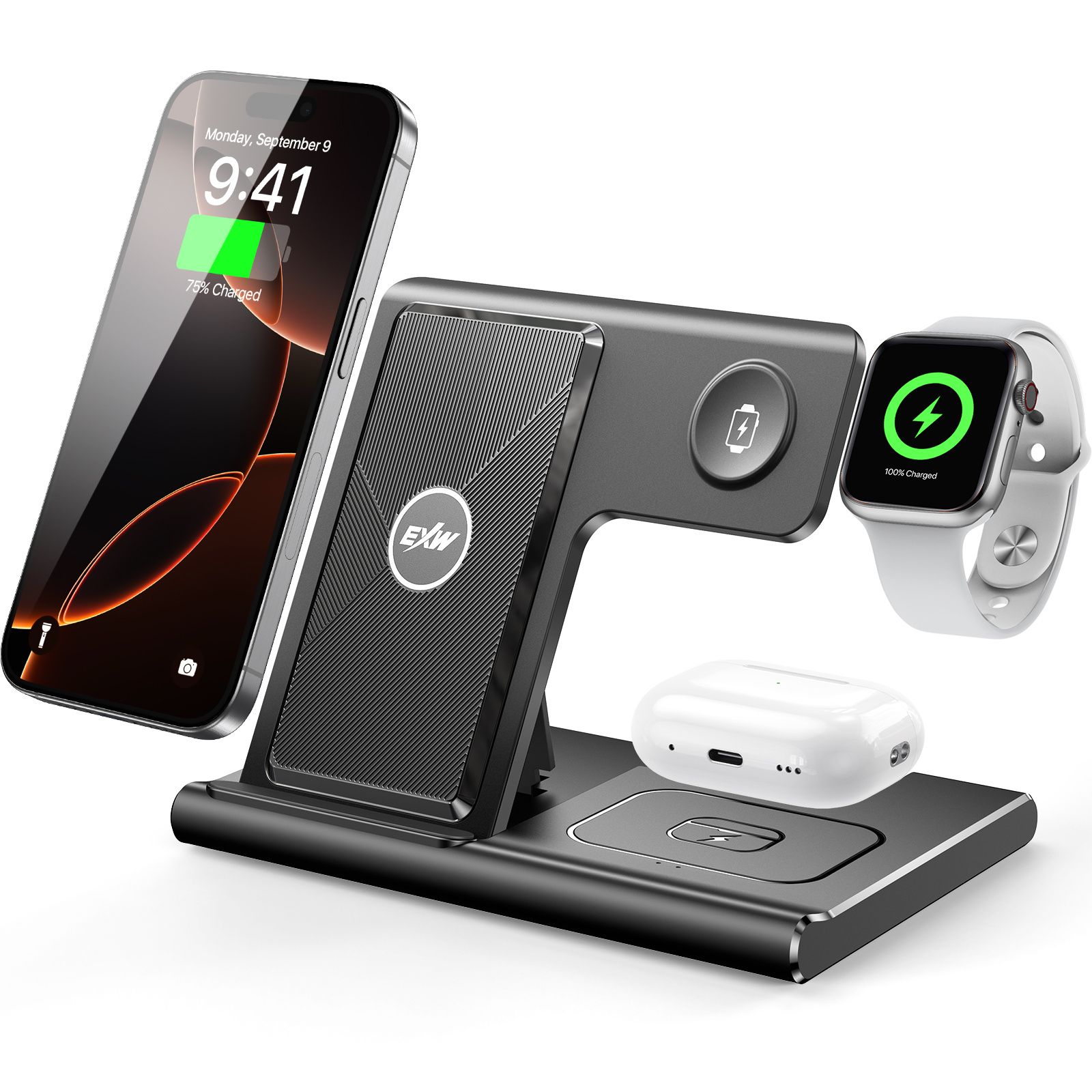 3 In 1 Wireless Charging Sation For Multiple Devices 15W Fast Charging Stand - Image 5