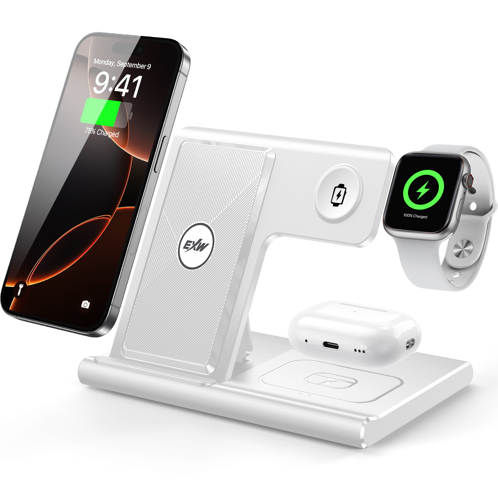 3 In 1 Wireless Charging Sation For Multiple Devices 15W Fast Charging Stand - Image 7