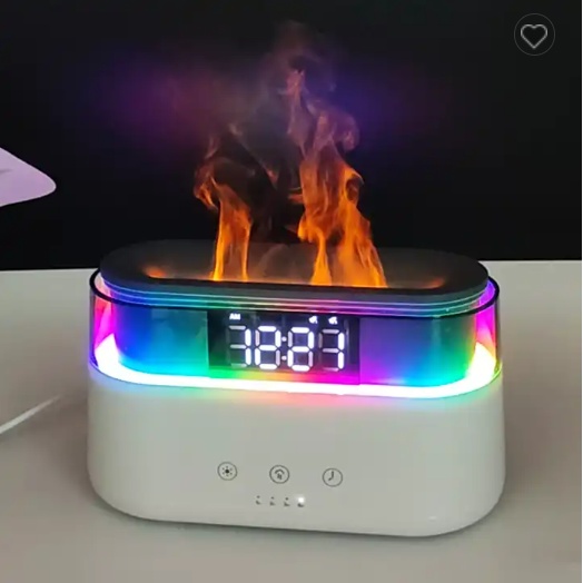 2023 Elegant Alarm Clock Oil Diffuser Innovative Simulation Flame Humidifier With Timer Function Flame Night Light - Image 8