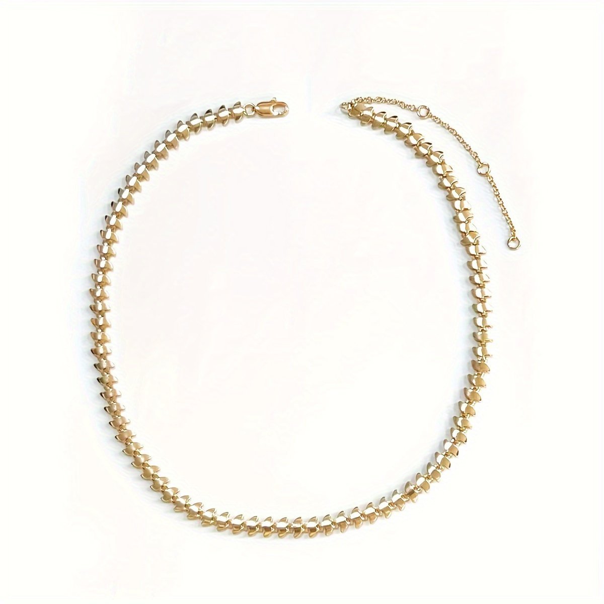 Gold Laurel Leaf Leaves Lightweight Chain Link Statement Necklace 18-20 Long - Image 3