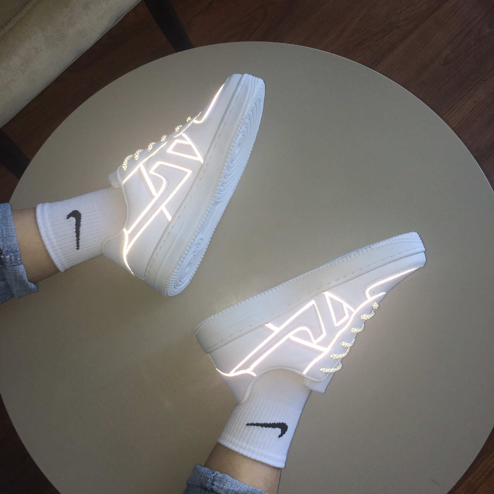 Reflective White Shoes For Men And Women Sneaker - Image 5