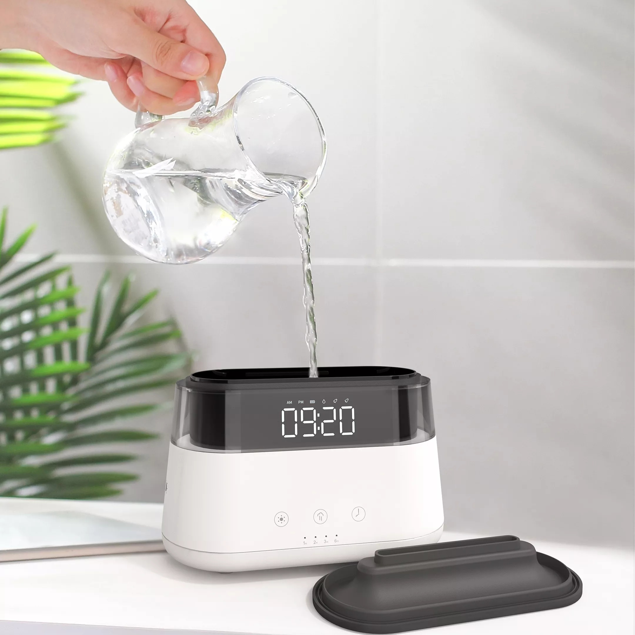 2023 Elegant Alarm Clock Oil Diffuser Innovative Simulation Flame Humidifier With Timer Function Flame Night Light - Image 2