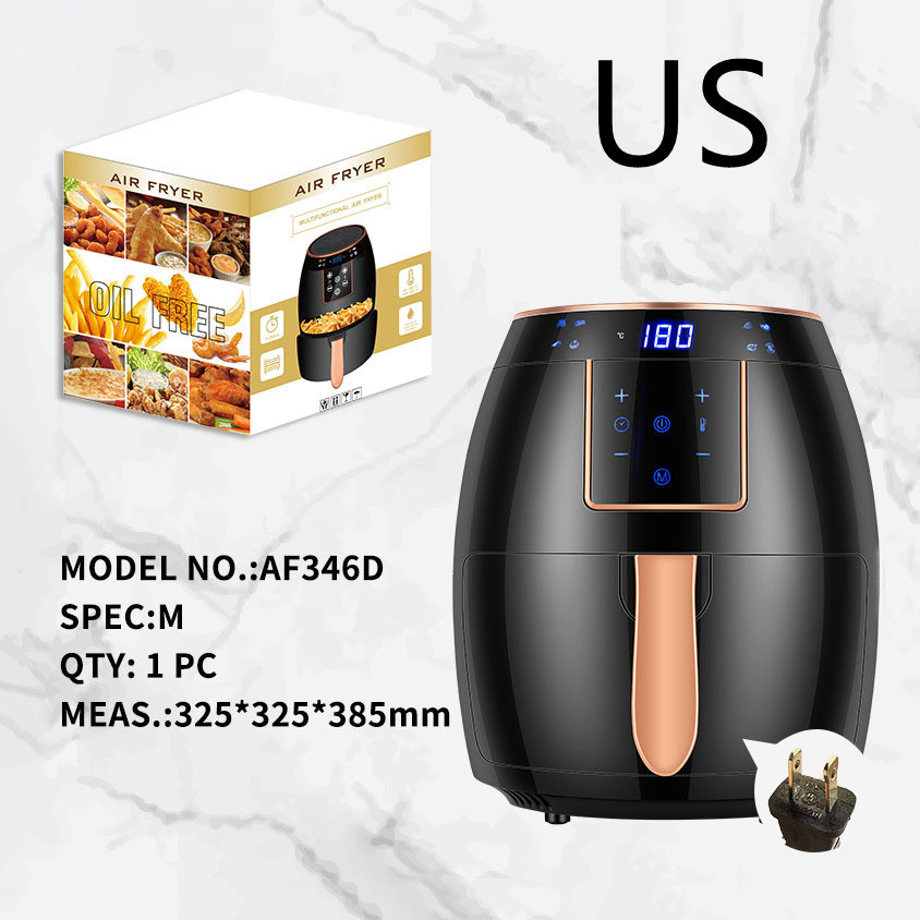 5.5 L US Standard Cross-border Air Fryer Touch Screen Automatic Fryer British Standard Deep Frying Pan Chips Machine Airfryer - Image 8