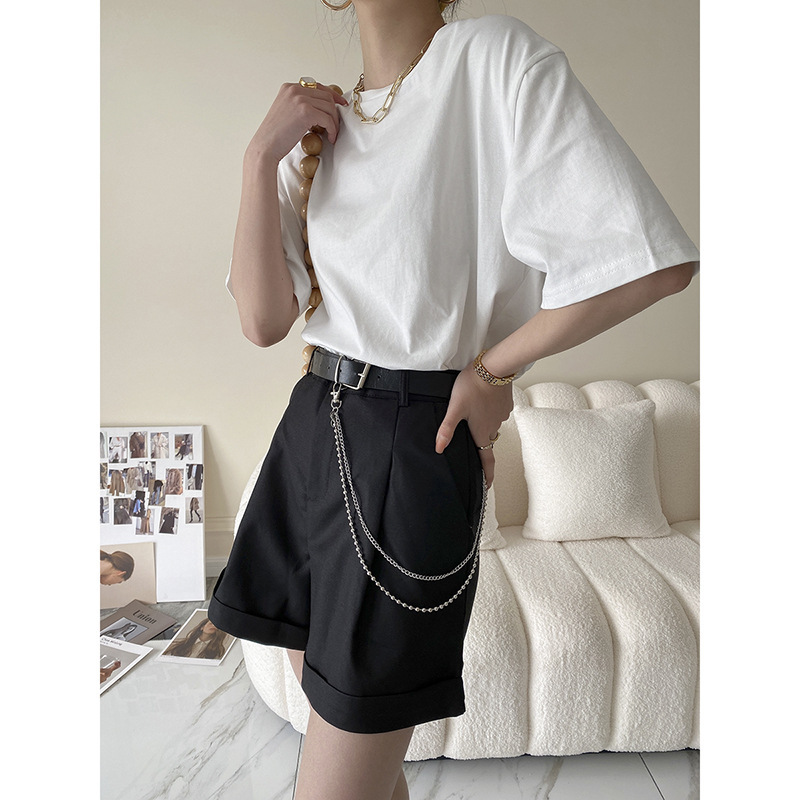 Retro Design Side Chain Suit Shorts - Image 5