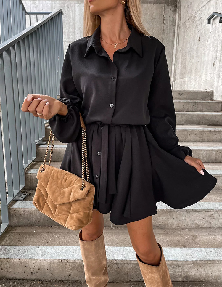 Autumn Leisure Women's Clothing Blouse Collar Long Sleeve Loose Casual Jumpsuit - Image 2