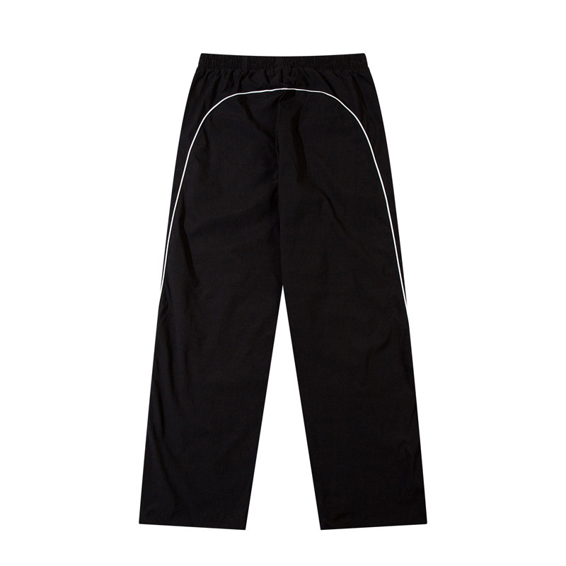 Unisex Style Casual Style Loose Drooping Korean Style Stitching Sports Straight Pants - Image 3