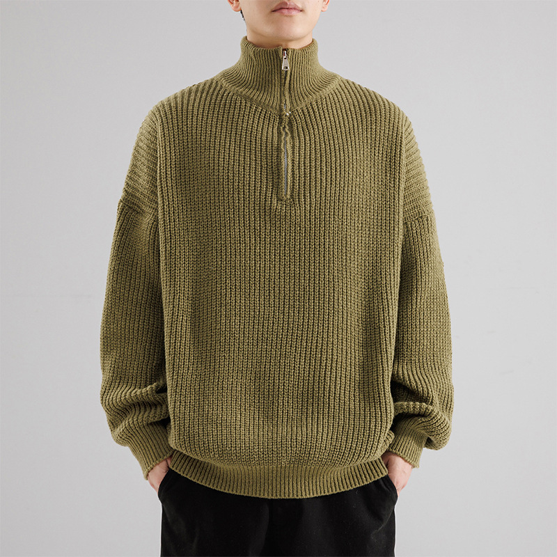 Men's Turtleneck Half Zipper Thickening Thermal Sweater - Image 5