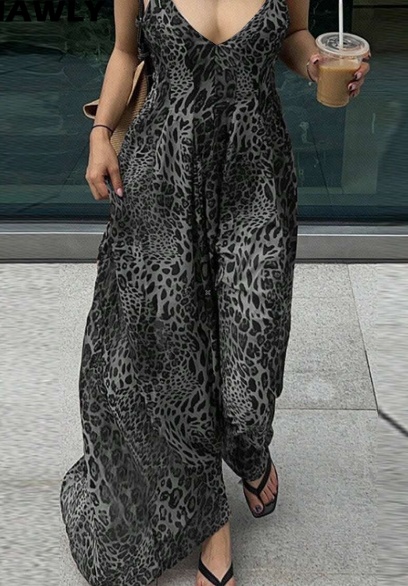 Women's Summer Fashion Leopard Print Spaghetti Strap Dress - Image 2