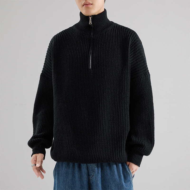 Men's Turtleneck Half Zipper Thickening Thermal Sweater - Image 3