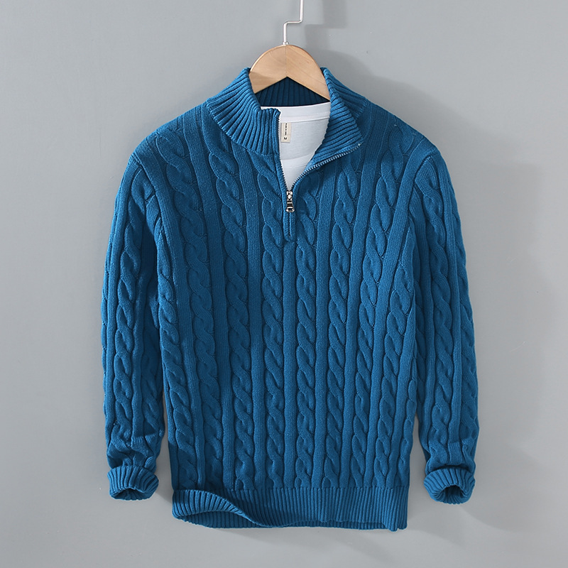 Sweater Loose Zip Pullover Knitting Sweater Coat Men - Image 4