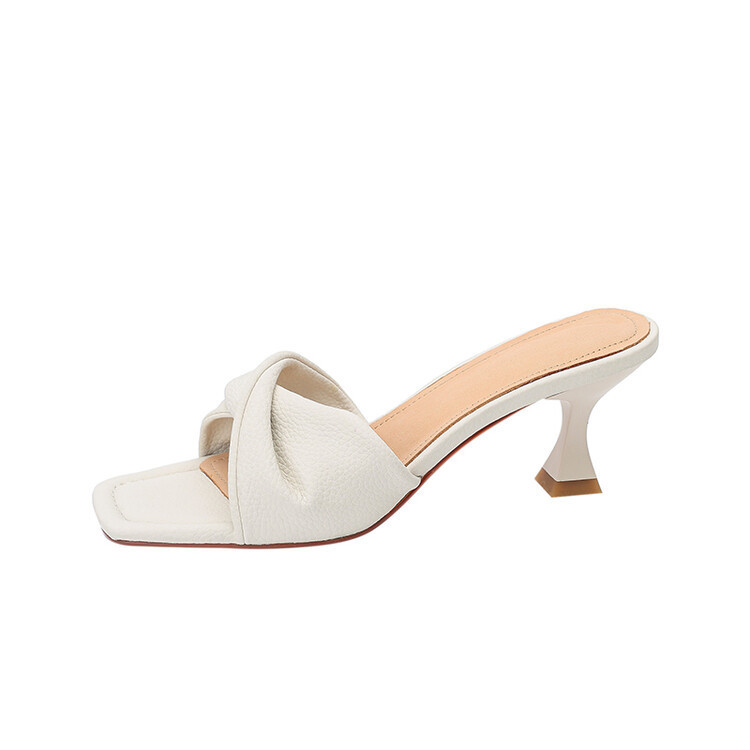 Women's Outer Stiletto Heel Simple Fashion Square Toe Open Toe Fairy Style High Heel Sandals For Women - Image 7