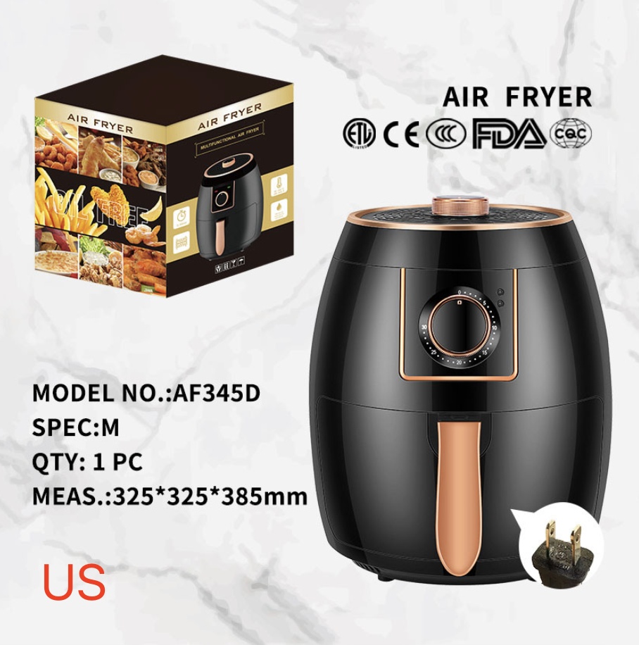 5.5 L US Standard Cross-border Air Fryer Touch Screen Automatic Fryer British Standard Deep Frying Pan Chips Machine Airfryer - Image 3