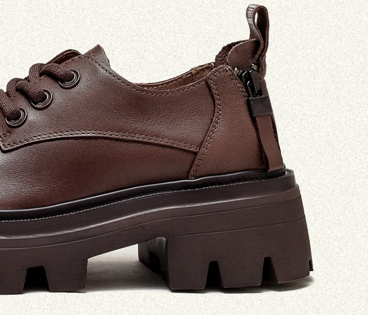 Spring NEW Back Zipper Low Top Mori Style Casual Retro Style Loafers Muffin Bottom Shoes - Image 7