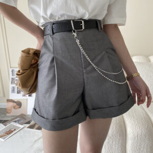 Retro Design Side Chain Suit Shorts