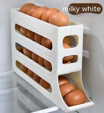 Refrigerator 4-Layer Automatic Egg Roller Sliding Egg Tray Refrigerator Side Door Large Capacity Holder Egg Storage Box Kitchen Gadgets - Image 2