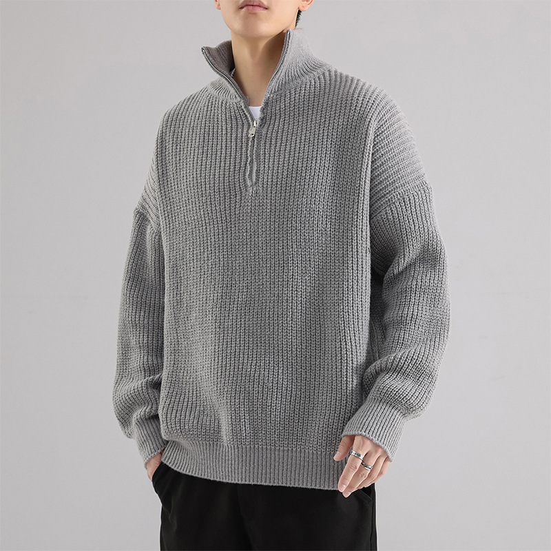 Men's Turtleneck Half Zipper Thickening Thermal Sweater - Image 6