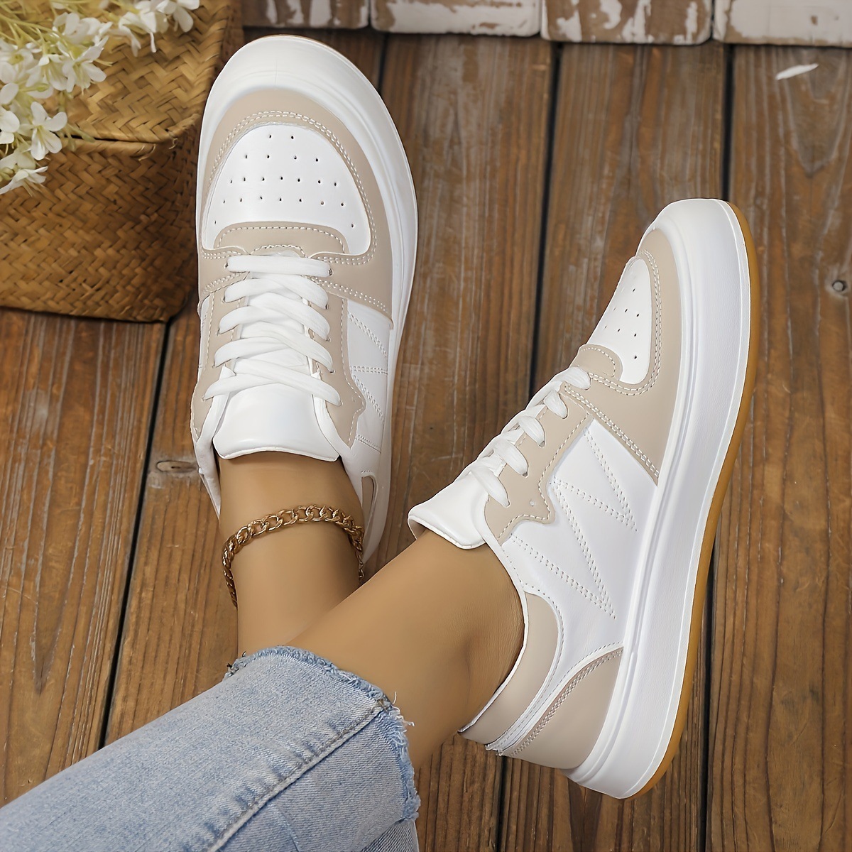 Women's Fashion Round Toe Color-blocking Casual Shoes - Image 4