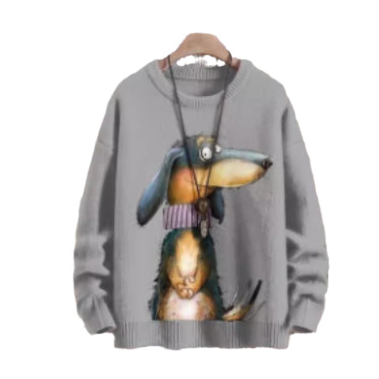 Popular 3D Printed Loose Pullover Thickened Spring Sweater - Image 5