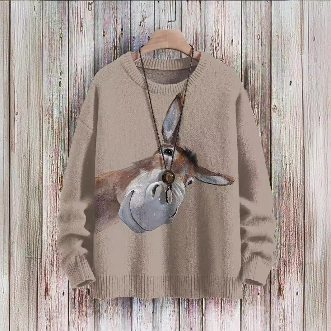 Popular 3D Printed Loose Pullover Thickened Spring Sweater - Image 7