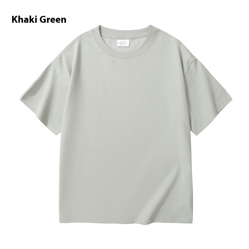 Heavy Men And Women Solid Color Young Couple T-shirt - Image 3