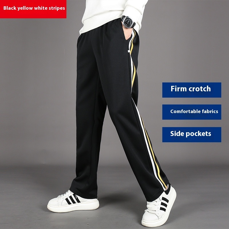Spring And Summer Yellow Strip Two Horizontal Strips Uniform Pants - Image 6