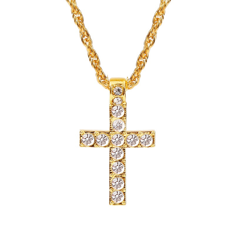 Cross Pendant Necklaces For Women Men Punk Hiphop Rope Chain On Neck Rapper Jewelry - Image 4