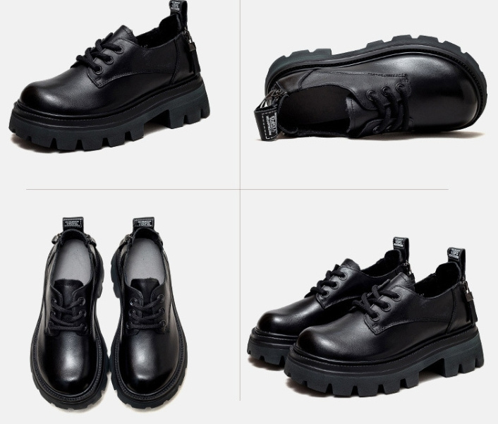 Spring NEW Back Zipper Low Top Mori Style Casual Retro Style Loafers Muffin Bottom Shoes - Image 10