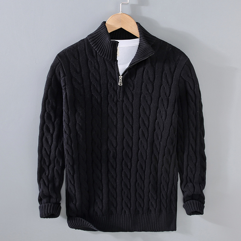 Sweater Loose Zip Pullover Knitting Sweater Coat Men - Image 2