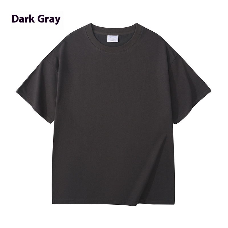 Heavy Men And Women Solid Color Young Couple T-shirt - Image 4