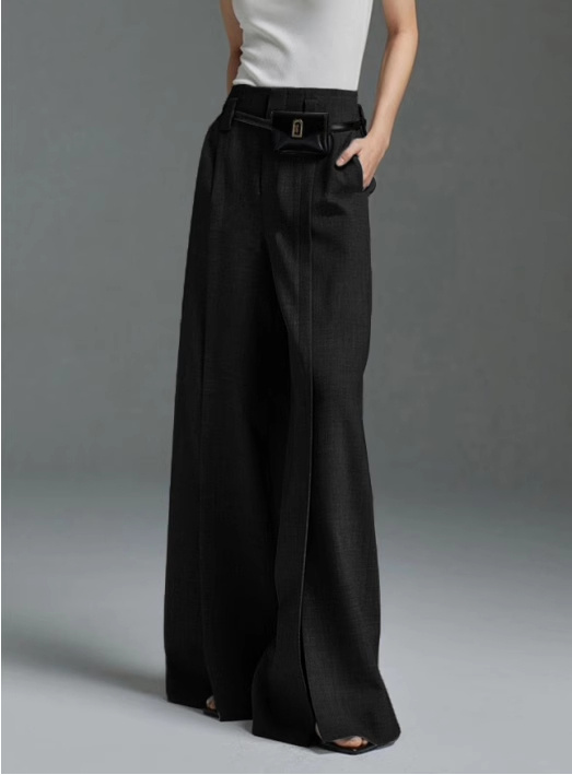 Casual Trousers Split Flared Pants Excluding Belt Waist Bag - Image 4