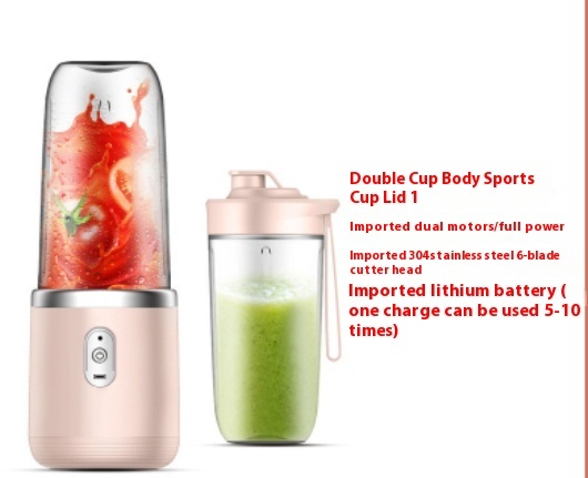 6blade Portable Blender Mini Juicer Cup Extractor Smoothie USB Charging Fruit Squeezer Blender Food Mixer Ice Crusher Portable Juicer Machine - Image 9