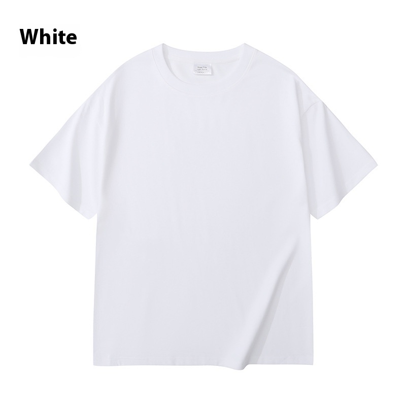 Heavy Men And Women Solid Color Young Couple T-shirt - Image 8