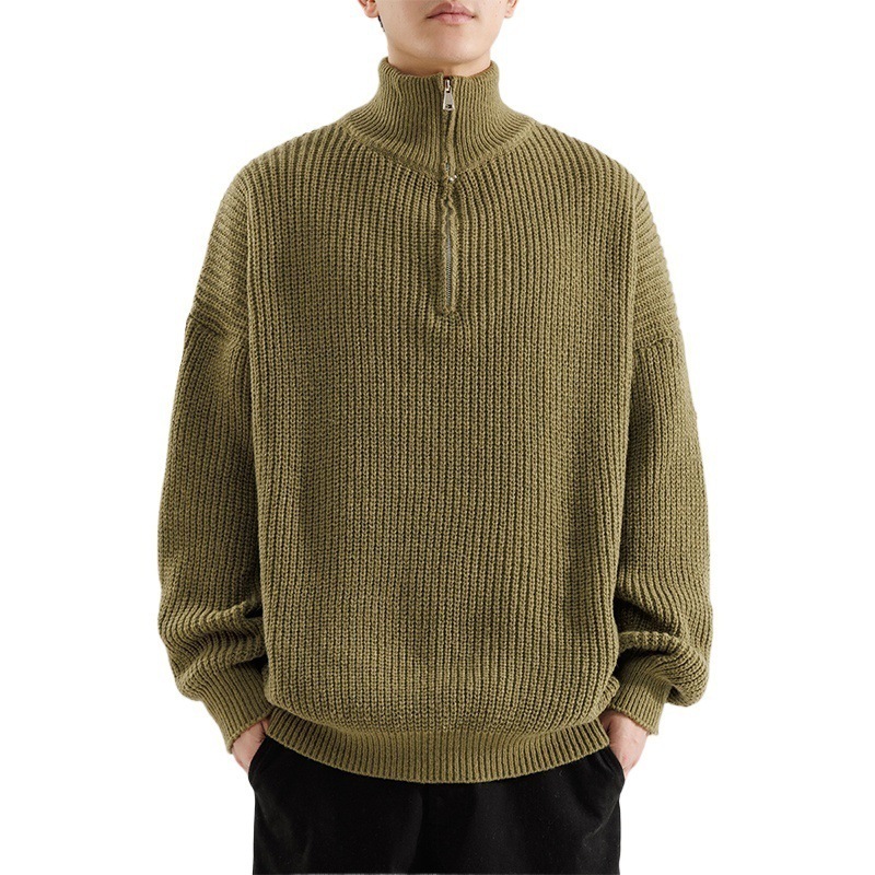 Men's Turtleneck Half Zipper Thickening Thermal Sweater - Image 2