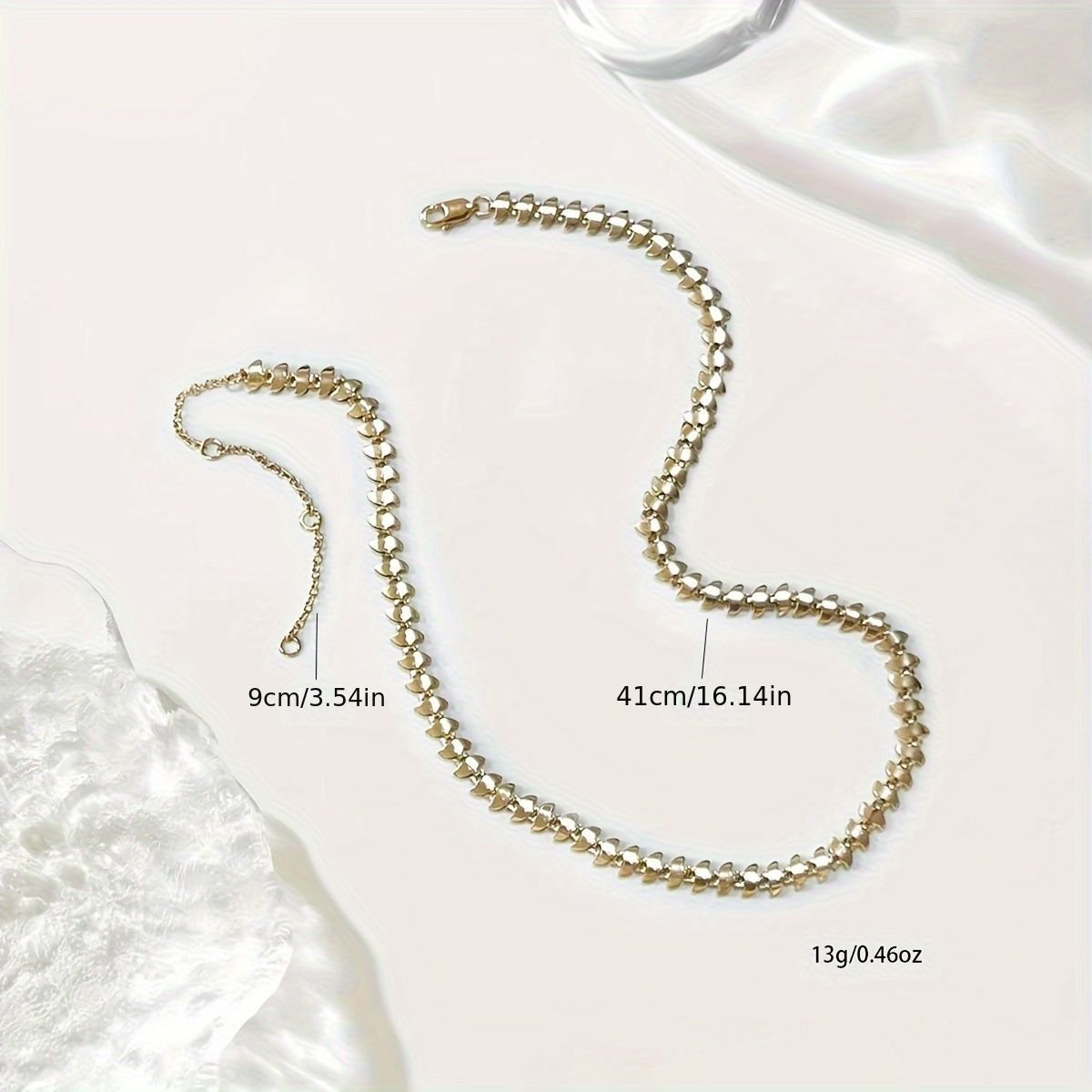 Gold Laurel Leaf Leaves Lightweight Chain Link Statement Necklace 18-20 Long - Image 5