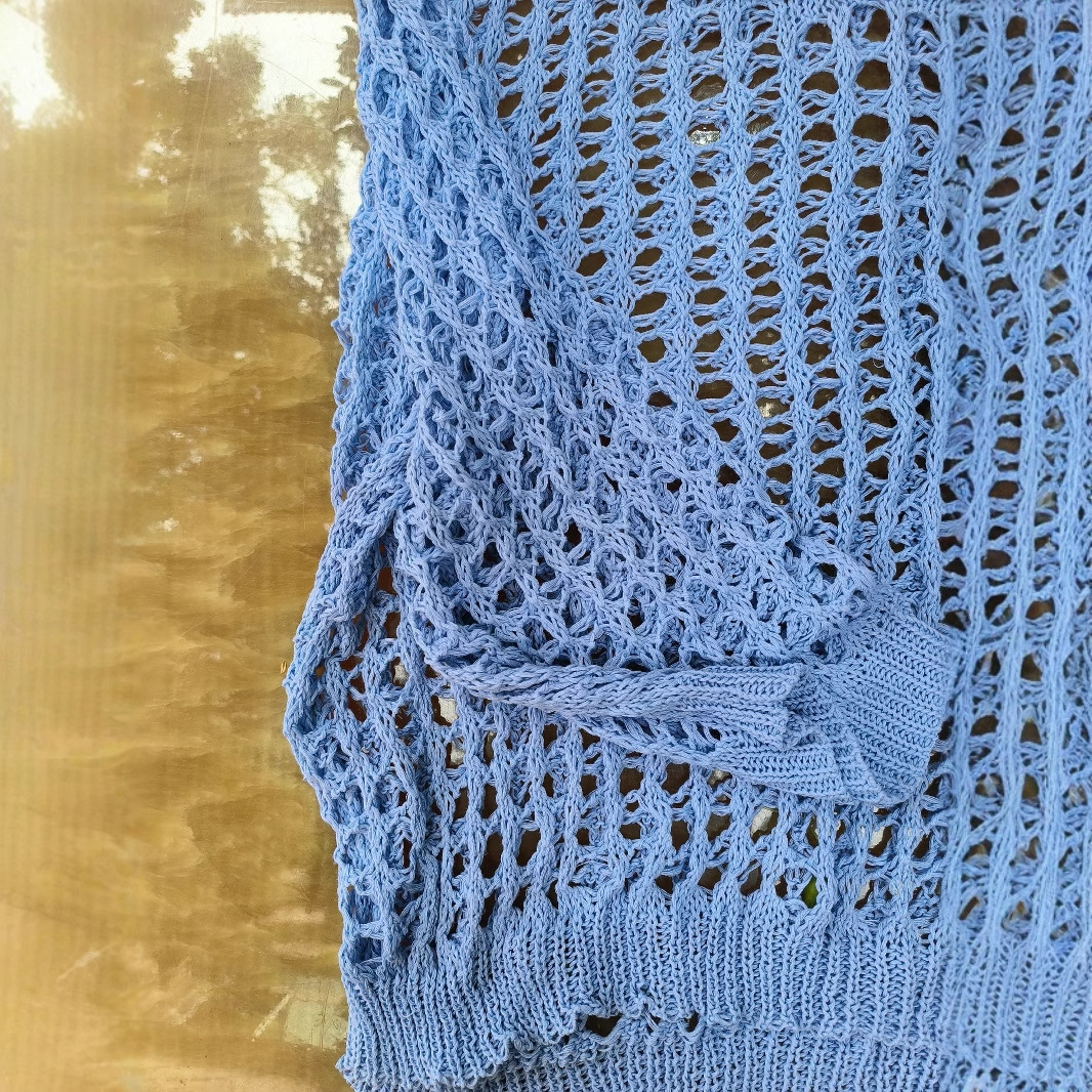 Loose Leisure All-matching Hollow Long Sleeve Plus Size Women's Knitted Sweater - Image 6