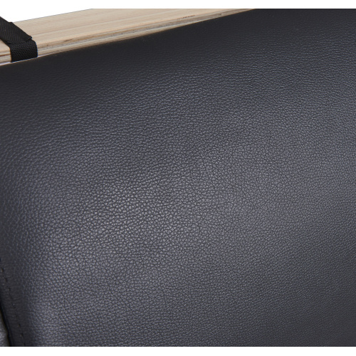 Full Size Upholstered Faux Leather Platform Bed With LED Light Bed Frame With Slatted - Black - Image 10