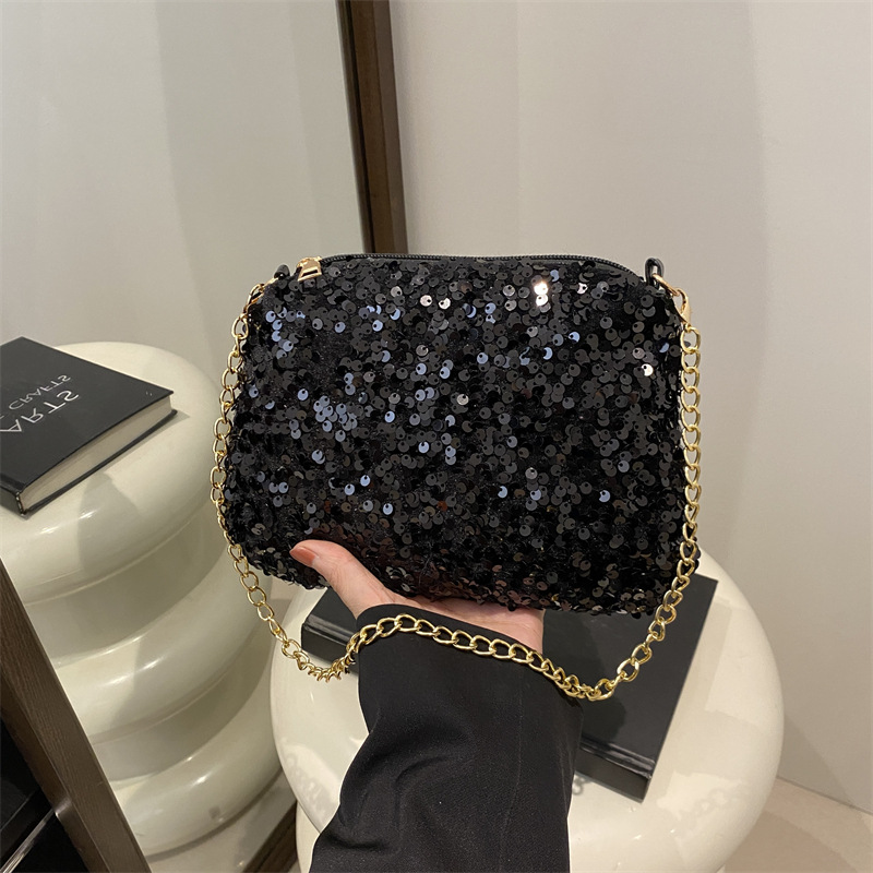 Contrast Color And Versatile Sequined Underarm Bag For Women - Image 9
